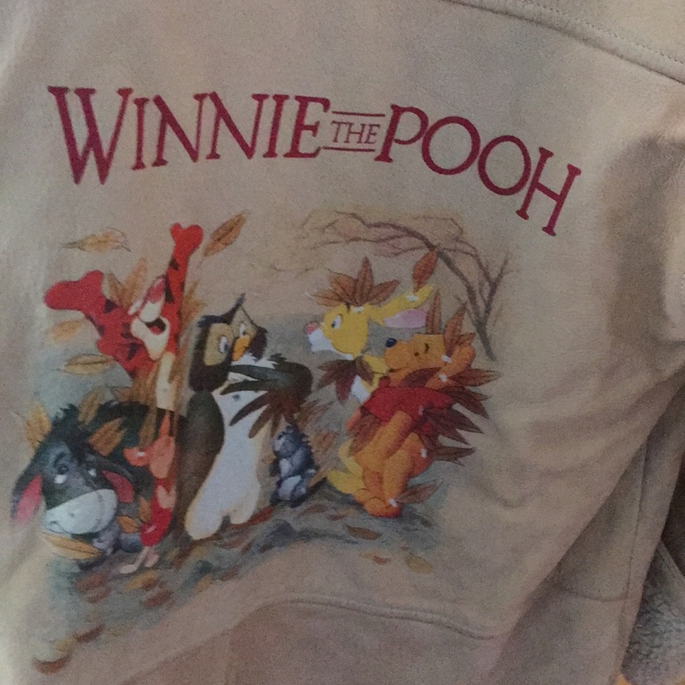 COPY - Disney Winnie the Pooh tan leather coat.   Size L